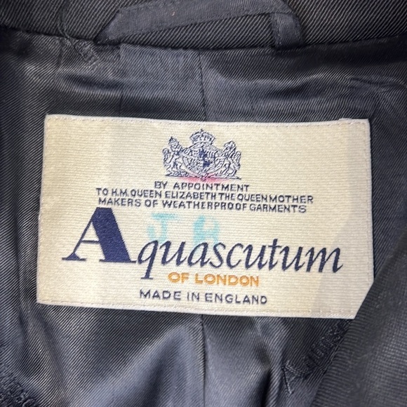 Aquascutum of London Made in England Black Trench Coat - Picture 7 of 11